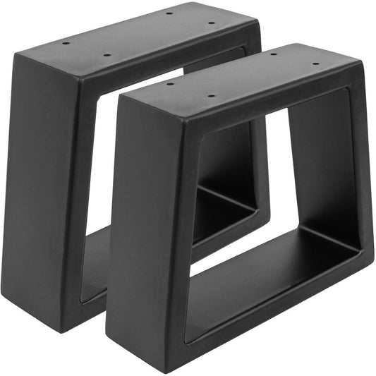 Pies rectangulares para mesita y banqueta. Patas en acero negro 250 x 80 x 200 mm 2-pack