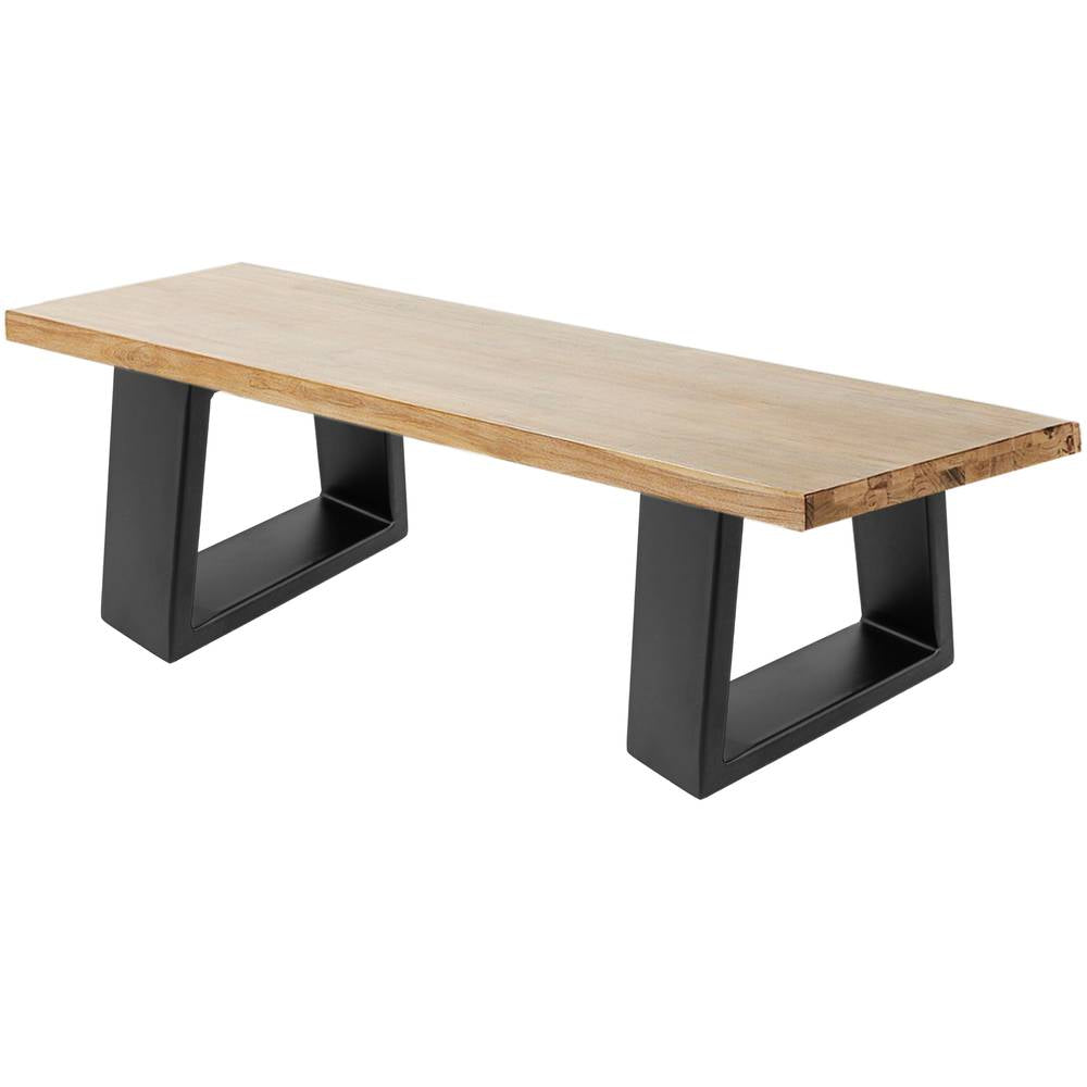 Pies rectangulares para mesita y banqueta. Patas en acero negro 250 x 80 x 200 mm 2-pack