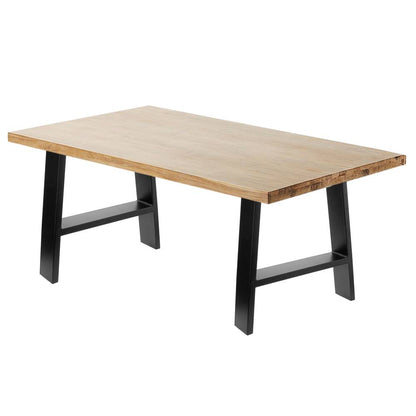 Pies rectangulares para mesita y banqueta. Patas en acero negro 400 x 80 x 430 mm 2-pack