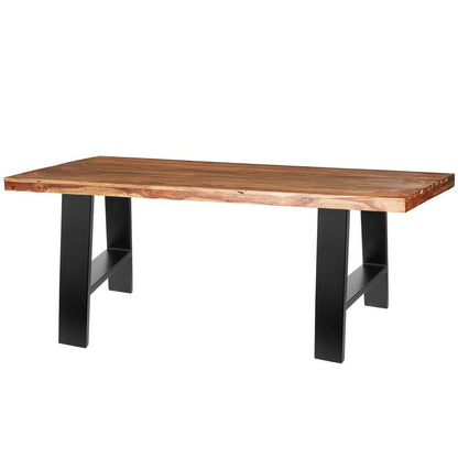 Pies rectangulares para mesita y banqueta. Patas en acero negro 400 x 80 x 430 mm 2-pack