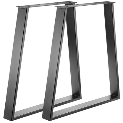 Pies rectangulares para mesa. Patas en acero negro 700 x 85 x 730 mm 2-pack