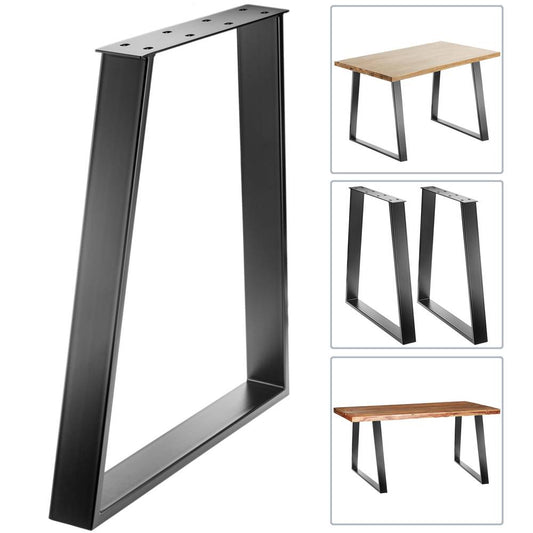 Pies rectangulares para mesa. Patas en acero negro 700 x 85 x 730 mm 2-pack