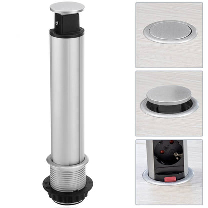 Regleta retráctil de 4 enchufes schuko 16 A 250 V torre escamoteable