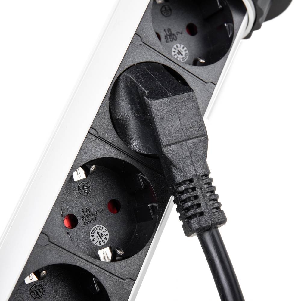 Regleta retráctil de 4 enchufes schuko 16 A 250 V torre escamoteable