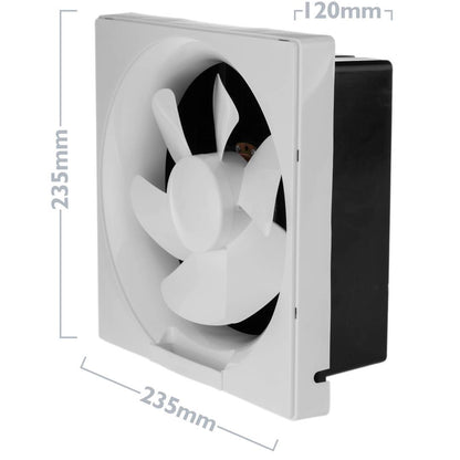 Ventilador de escape, Extractor de aire 195x195 mm sin tapa con sistema antirretorno para baño lavabo cocina trastero garaje