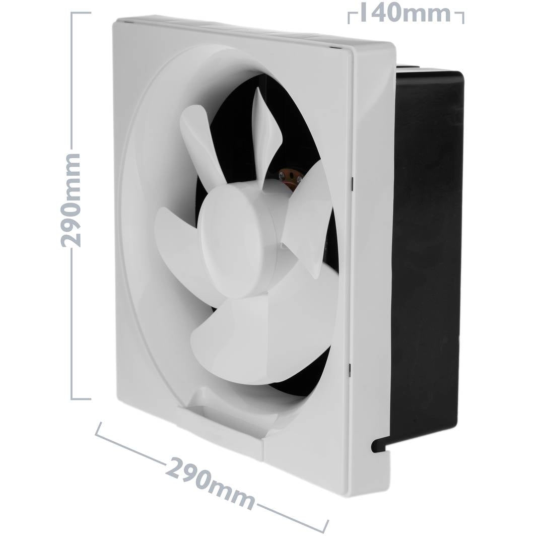 Ventilador de escape, Extractor de aire 240x240 mm sin tapa con sistema antirretorno para baño lavabo cocina trastero garaje