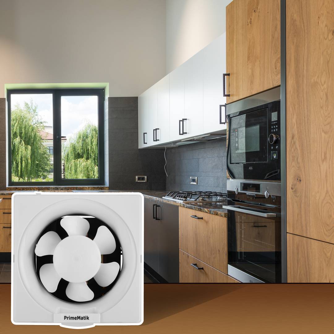 Ventilador de escape, Extractor de aire 240x240 mm sin tapa con sistema antirretorno para baño lavabo cocina trastero garaje