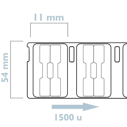 Rollo bobina de 1500 etiquetas adhesivas compatibles con Dymo 11351 Dumbell 54x11mm 10-pack