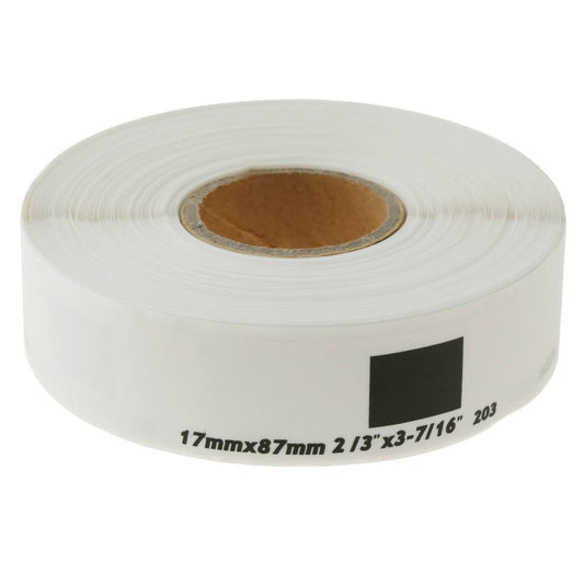 Rollo bobina de 300 etiquetas adhesivas compatibles con Brother DK-11203 DK-1203 17x87mm 8-pack