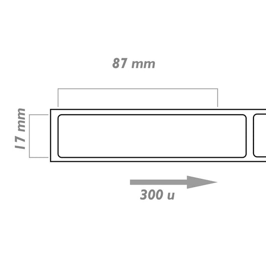 Rollo bobina de 300 etiquetas adhesivas compatibles con Brother DK-11203 DK-1203 17x87mm 8-pack