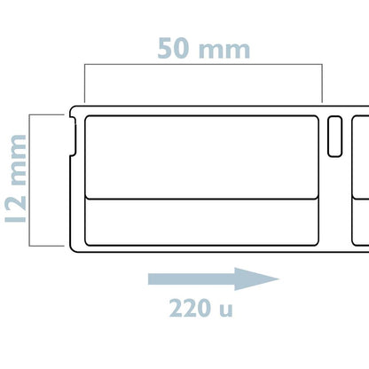 Rollo bobina de 220 etiquetas adhesivas compatibles con Dymo S0722460 y 99017 50x12mm