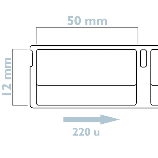 Rollo bobina de 220 etiquetas adhesivas compatibles con Dymo S0722460 y 99017 50x12mm