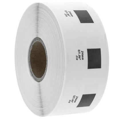 Rollo bobina de 1000 etiquetas adhesivas compatibles con Brother DK-11218 24mm rendonda