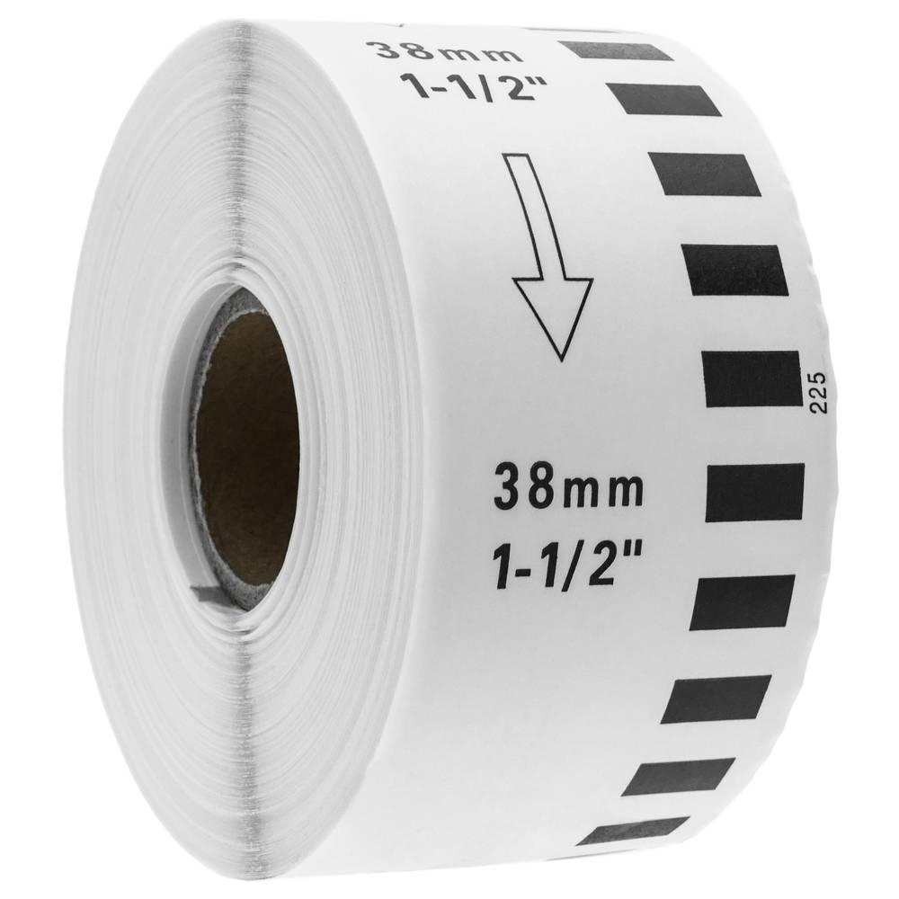 Rollo bobina de etiquetas adhesivas compatibles con Brother DK-22225 ancho 38mm long. 30.48m