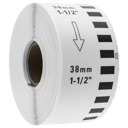 Rollo bobina de etiquetas adhesivas compatibles con Brother DK-22225 ancho 38mm long. 30.48m