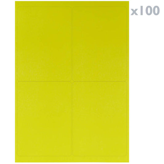 Etiquetas adhesivas amarillas para impresora A4 139x99.1mm 100 hojas