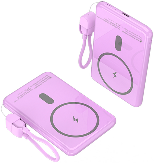 Leotec Power Bank inalambrico 5000mAh 20W Rosa