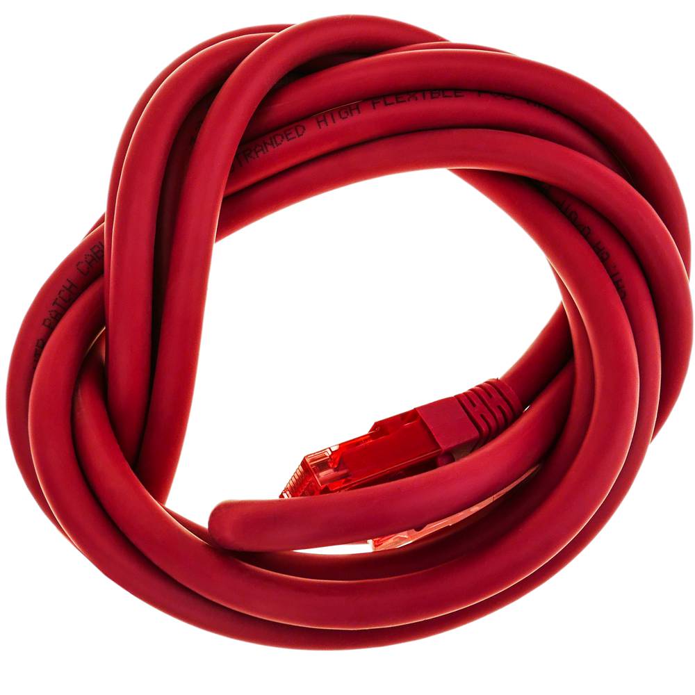 Cable de red ethernet Cat. 6a UTP de 0,25 m de color rojo ultra flexible