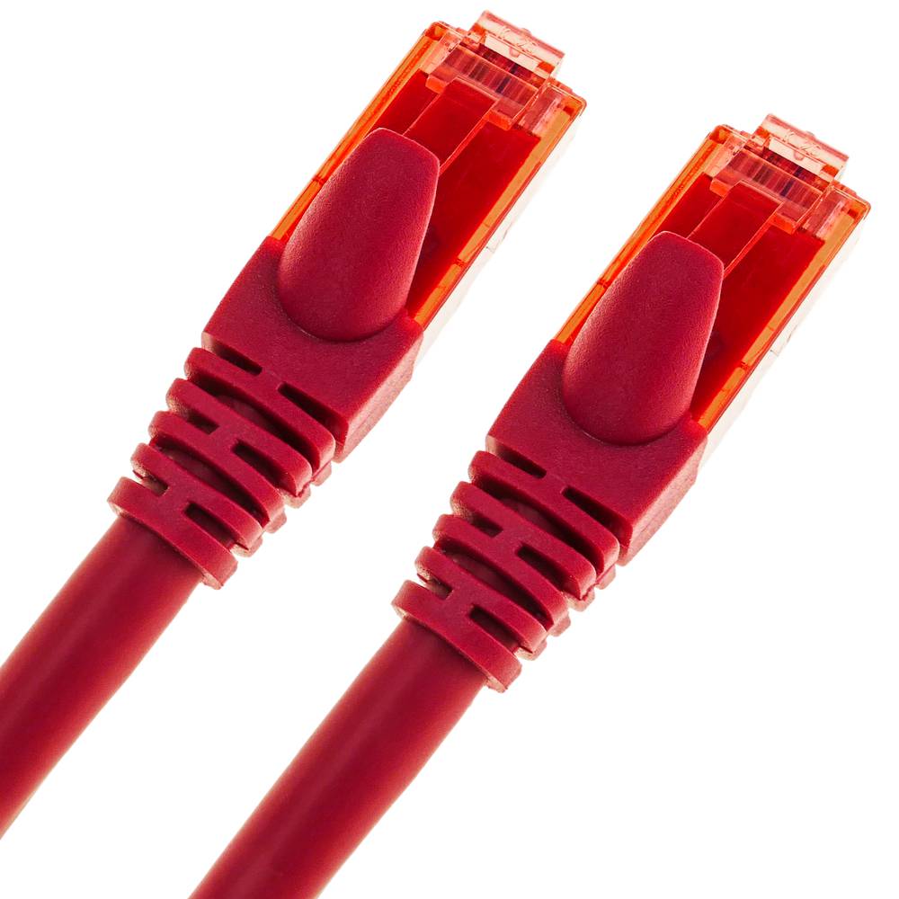 Cable de red ethernet Cat. 6a UTP de 0,25 m de color rojo ultra flexible