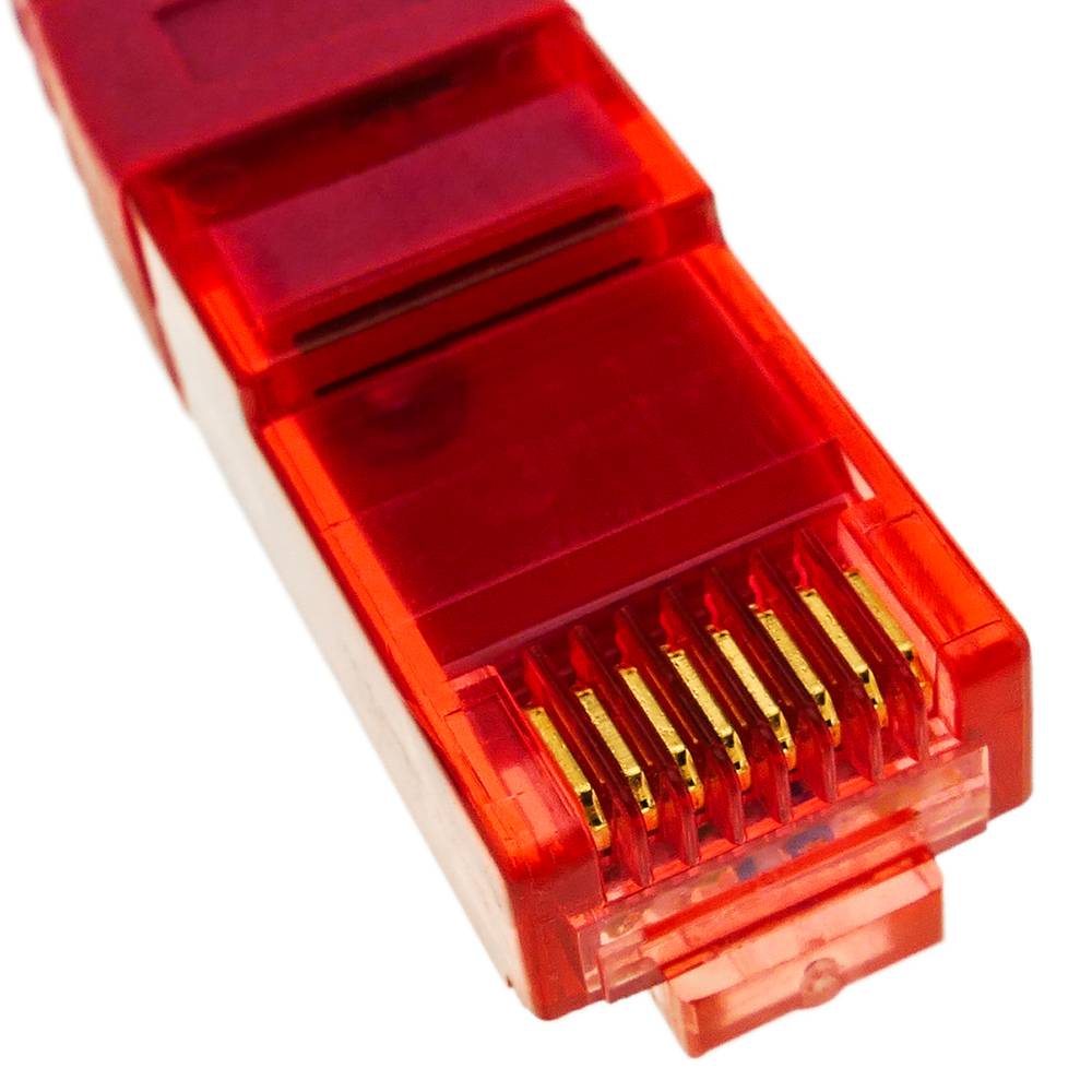 Cable de red ethernet Cat. 6a UTP de 0,5 m de color rojo ultra flexible