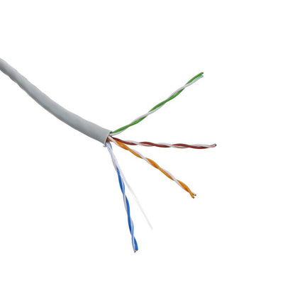 Bobina de cable de red ethernet Cat. 5e UTP de 100 m flexible de color gris