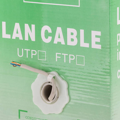 Bobina de cable de red ethernet Cat. 5e UTP de 305 m flexible de color gris