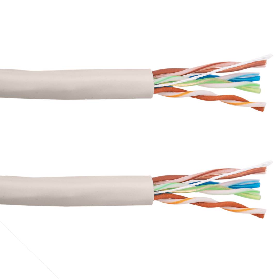 Bobina de cable de red ethernet Cat. 5e UTP de 305 m flexible de color gris