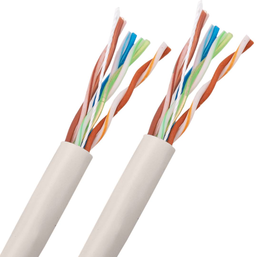 Bobina de cable de red ethernet Cat. 5e UTP de 305 m flexible de color gris