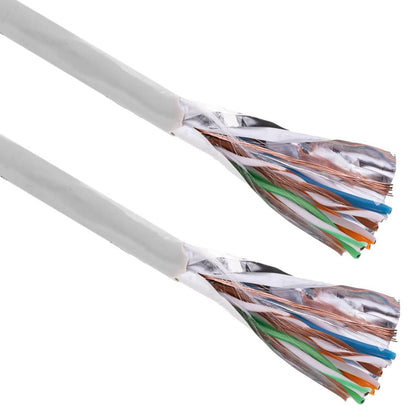 Bobina de cable de red ethernet Cat. 5e FTP de 100 m flexible de color gris