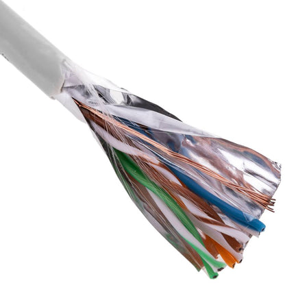 Bobina de cable de red ethernet Cat. 5e FTP de 100 m flexible de color gris