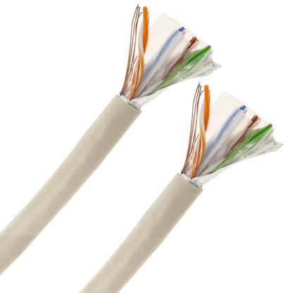 Bobina de cable de red ethernet Cat. 6 FTP de 100 m rígido de color gris