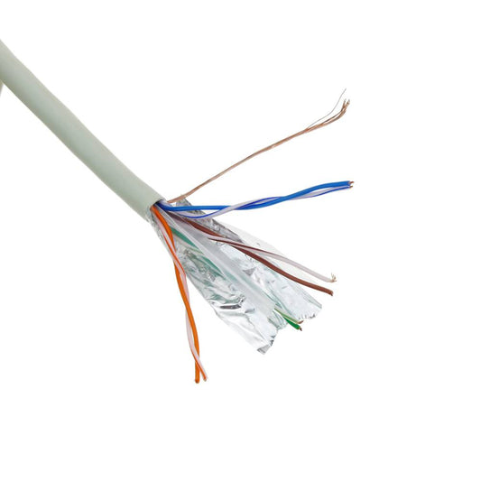 Bobina de cable de red ethernet Cat. 6 FTP de 100 m flexible de color gris