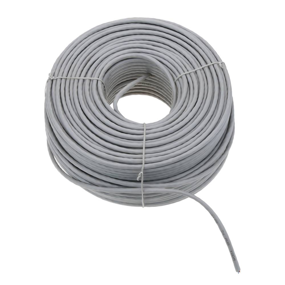 Bobina de cable de red ethernet Cat. 6 FTP de 100 m flexible de color gris