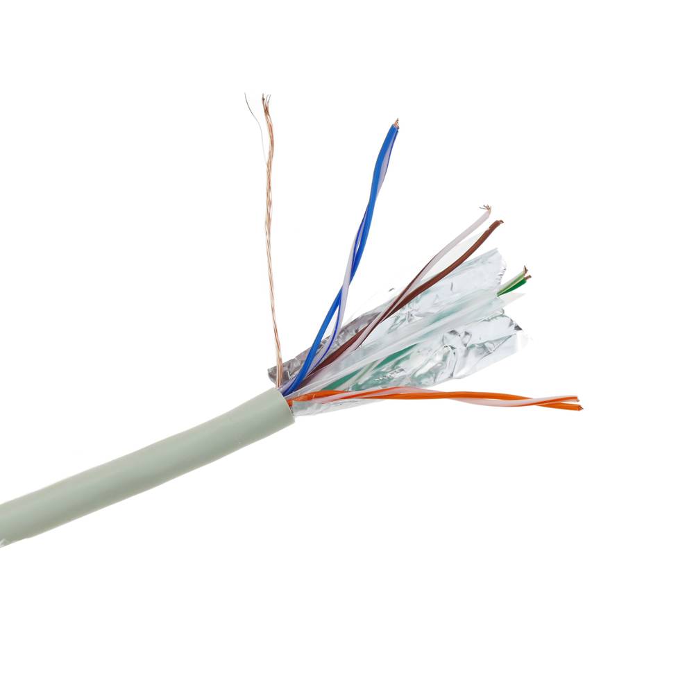 Bobina de cable de red ethernet Cat. 6 FTP de 100 m flexible de color gris