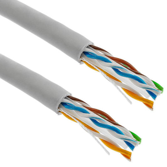 Bobina de cable de red ethernet Cat. 6 UTP de 305 m rígido de color gris