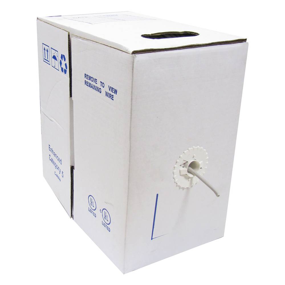 Bobina de cable de red ethernet Cat. 6 UTP de 305 m rígido de color gris