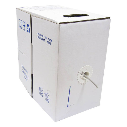Bobina de cable de red ethernet Cat. 6 UTP de 305 m rígido de color gris