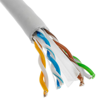 Bobina de cable de red ethernet Cat. 6 UTP de 305 m rígido de color gris