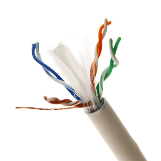 Bobina de cable de red ethernet Cat. 6 FTP de 305 m rígido de color gris