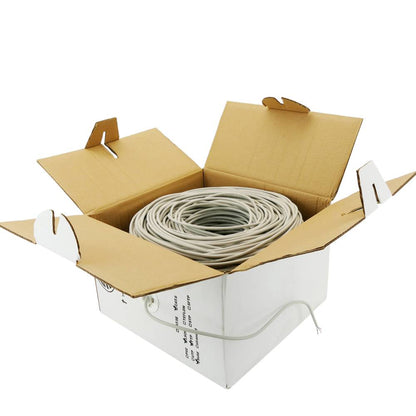 Bobina de cable de red ethernet Cat. 6 FTP de 305 m rígido de color gris