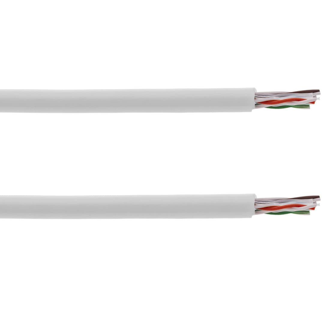 Bobina de cable de red ethernet Cat. 6 UTP de 305 m CCA rígido de color blanco para exterior