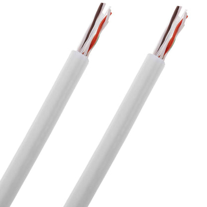 Bobina de cable de red ethernet Cat. 6 UTP de 305 m CCA rígido de color blanco para exterior