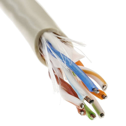 Bobina de cable de red LAN UTP categoría cat.6 24AWG CCA rígido gris 100 m