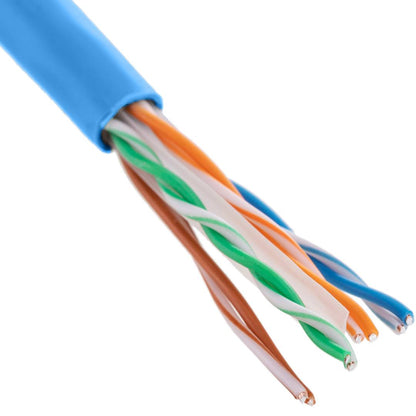 Bobina de cable de red LAN UTP categoría cat.6 23AWG CCA rígido azul 305 m