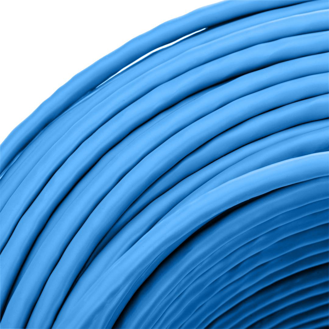Bobina de cable de red LAN UTP categoría cat.6 23AWG CCA rígido azul 305 m
