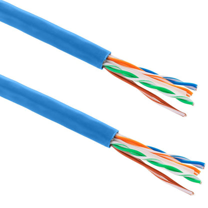 Bobina de cable de red LAN UTP categoría cat.6 23AWG CCA rígido azul 305 m