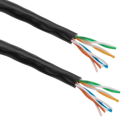 Bobina de cable de red ethernet Cat. 5e UTP CCA de 100 m rígido de color negro