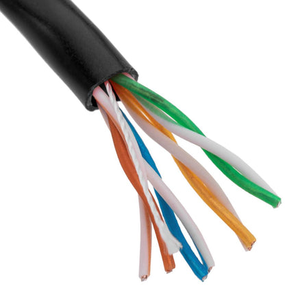 Bobina de cable de red ethernet Cat. 5e UTP CCA de 100 m rígido de color negro