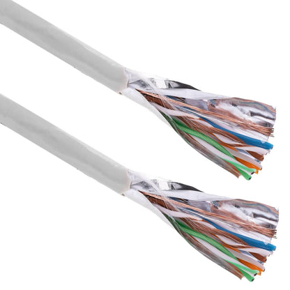 Bobina de cable de red ethernet Cat. 5e FTP CCA de 100 m flexible de color gris