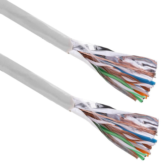 Bobina de cable de red ethernet Cat. 5e FTP CCA de 100 m flexible de color gris